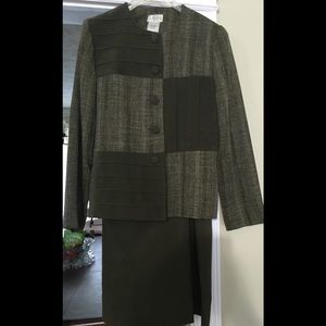 Olive green Skirt Suit